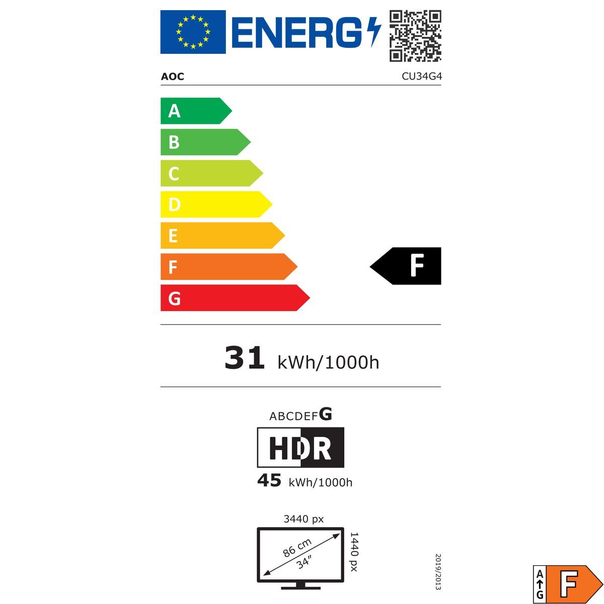Écran AOC CU34G4 Wide Quad HD 34"