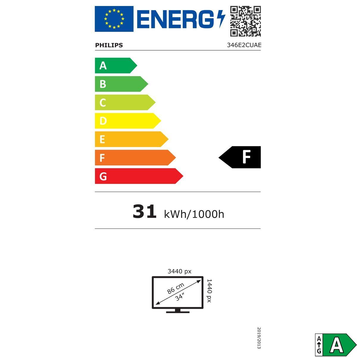 Écran Philips 346E2CUAE/00 Wide Quad HD 34"