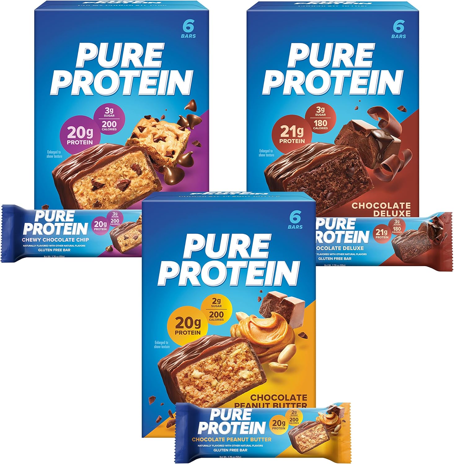 Pure Protein – Protein Bar Variety Pack – 18 Count